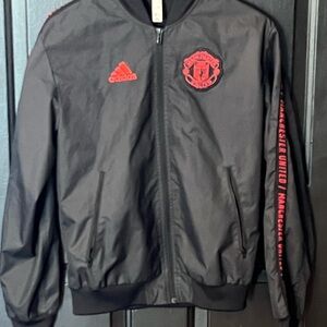 Adidas Black and Red Manchester United Bomber Jacket